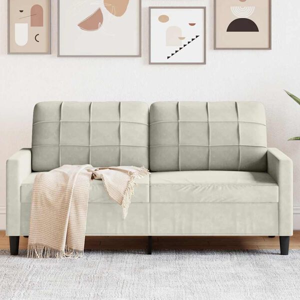 vidaXL 2-personers sofa 140 cm velour cremefarvet