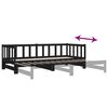 vidaXL daybed med udtr&aelig;k 2x(90x190) cm massivt fyrretr&aelig; sort