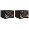 vidaXL V&aelig;gmonteret natbord OMMEN 2 stk. Sort eg 36 x 33 x 25 cm