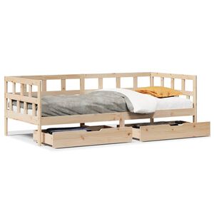 vidaXL daybed med skuffer 90x200 cm massivt fyrretr&aelig;