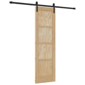 vidaXL Skyded&oslash;r 61 x 198,5 cm Massivt fyrretr&aelig; Naturfarvet og sort