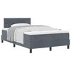 vidaXL Box spring seng med hovedg&aelig;rde M&oslash;rkegr&aring; 120 x 190 cm Fl&oslash;jl