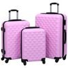 vidaXL kufferts&aelig;t 3 stk. hardcase ABS pink