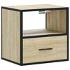 vidaXL v&aelig;gh&aelig;ngt sengebord 40x31x39,5 cm sonoma-eg