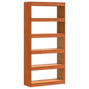 vidaXL Bogskab Voks brun 80 x 30 x 167,5 cm Massiv fyrretr&aelig;