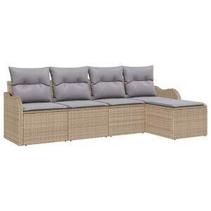 vidaXL Havesofa S&aelig;t 5 pcs Beige polyrattan
