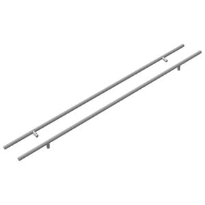 vidaXL Skab H&aring;ndtag 2 pcs S&oslash;lv 800 mm Rustfrit st&aring;l