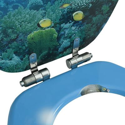 vidaXL toiletsæde med soft close-låg MDF undervandsdesign