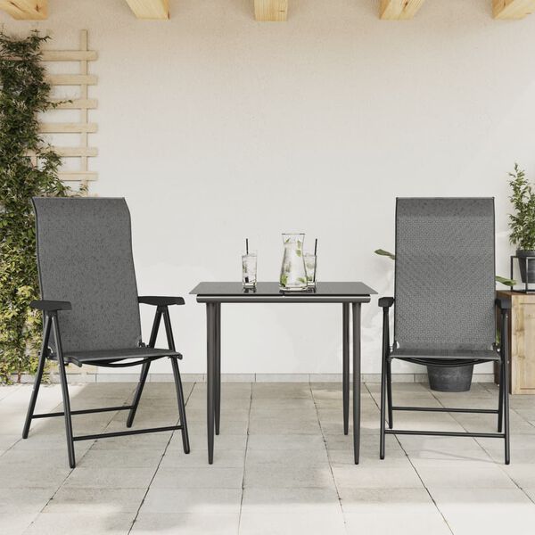 vidaXL havestole 2 stk. foldbar polyrattan grå