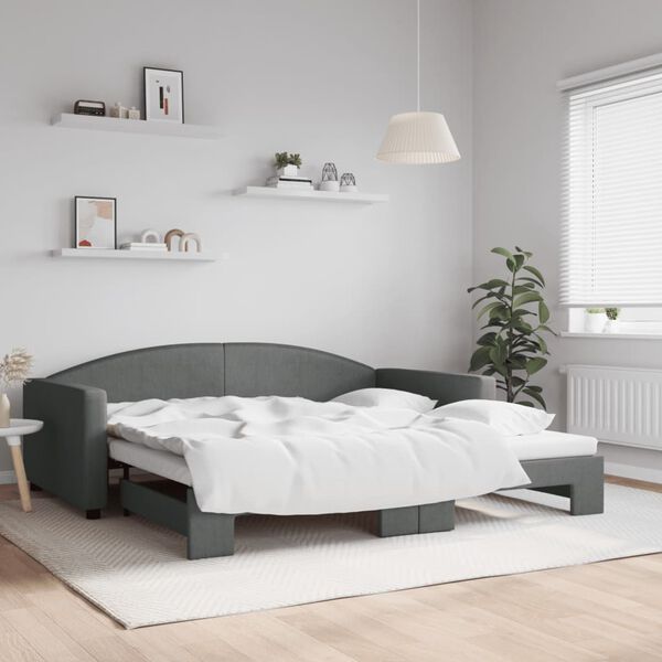 vidaXL daybed med udtræk 100x200 cm stof mørkegrå
