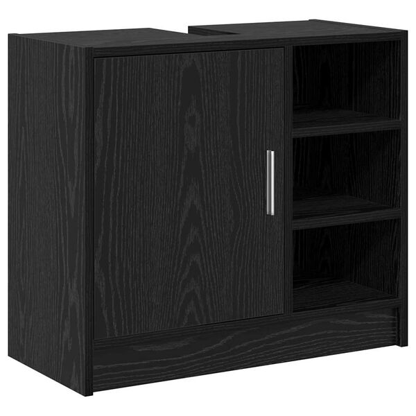 vidaXL Sink Cabinet med dør Sort eg 63 x 29 x 55 cm Konstrueret træ