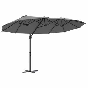 vidaXL Parasol Antracit 372 x 198 x 243 cm Polyester og Aluminium