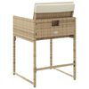 vidaXL havestole 4 stk. med hynder polyrattan beige