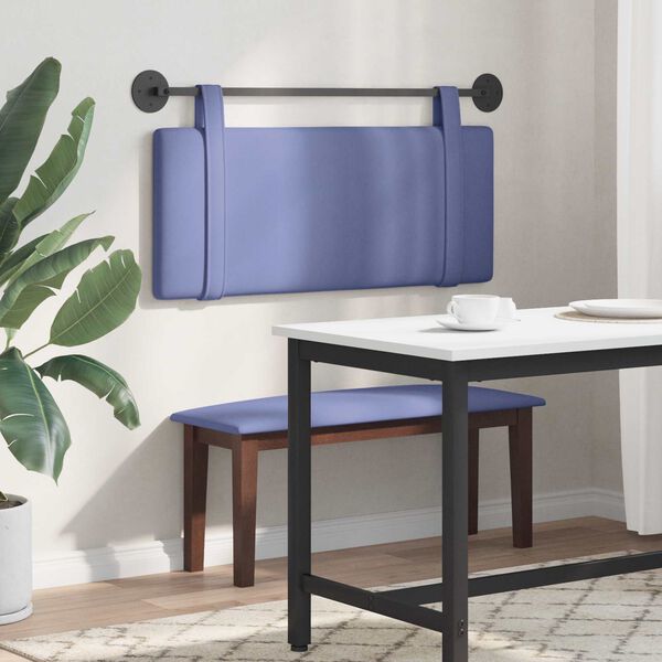 vidaXL H&aelig;ngende Hovedgavl V&aelig;gmonteret Jeans bl&aring; 110 x 55 x 5 cm Stof