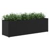 vidaXL plantekasser 2 stk. med 3 potter 105x30x32 cm polyrattan sort