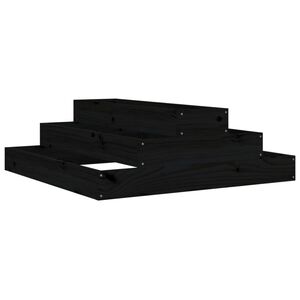 vidaXL plantekasse 80x80x27 cm massivt fyrretr&aelig; sort