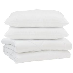 vidaXL Dyne med pude 3 pcs Hvid Mikrofiber