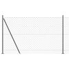 vidaXL K&aelig;dehegn med betonbund 25 x 1,4 m PVC-belagt st&aring;l Gr&aring; Mesh