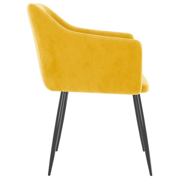 vidaXL spisebordsstole 2 stk. fl&oslash;jl sennepsgul