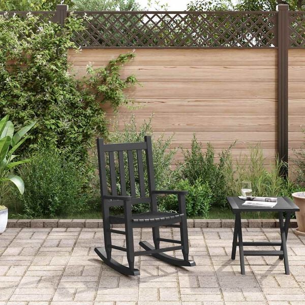 vidaXL gyngestol til børn massivt poppeltræ sort