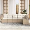 vidaXL Havesofa S&aelig;t med pude 6 pcs Beige Poly rattan