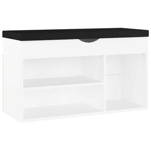 vidaXL skob&aelig;nk med hynde 80x30x47 cm konstrueret tr&aelig; hvid