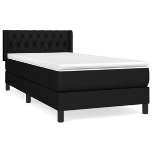 vidaXL kontinentalseng med madras 90x190 cm stof sort