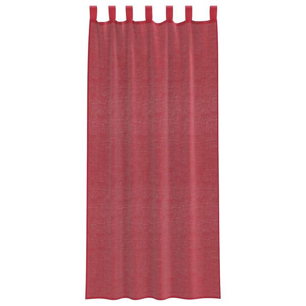 vidaXL voile-gardiner med løkker 2 stk. 140x245 cm vinrød