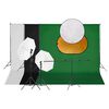 vidaXL fotostudies&aelig;t med lampes&aelig;t + fotobaggrund og reflektor