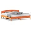 vidaXL sengeramme uden madras 200x200 cm massivt fyrretr&aelig; gyldenbrun