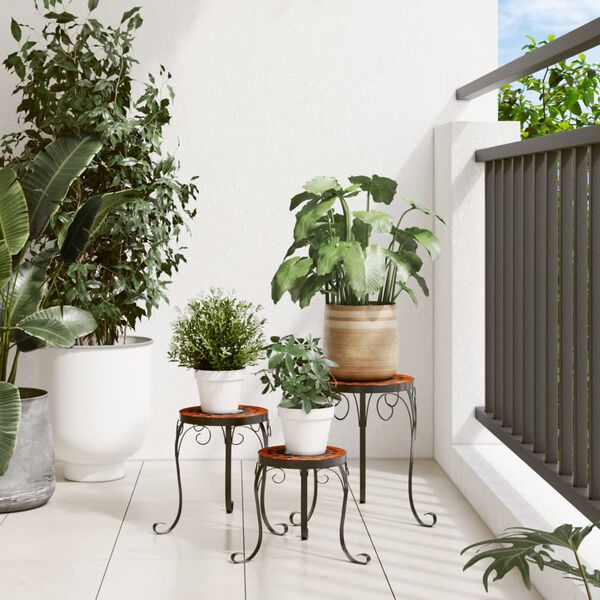 vidaXL planteborde 3 stk. keramik terracotta og hvid