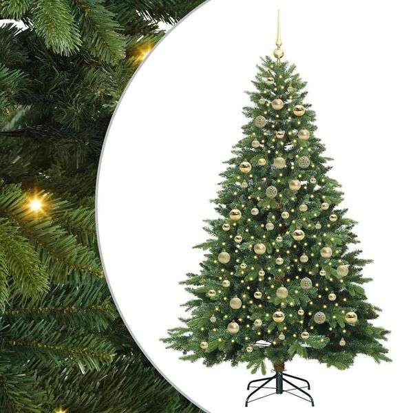 vidaXL Kunstigt juletr&aelig; med 300 LED'er Gr&oslash;n 210 cm PE og PVC