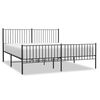vidaXL sengeramme med sengegavl og fodg&aelig;rde 183x213 cm metal sort