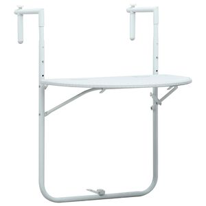 vidaXL h&aelig;ngende altanbord 60 x 64 x 83,5 cm plastik rattanlook hvid
