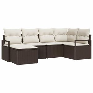 vidaXL Sofa S&aelig;t 6 pcs Brun polyrattan