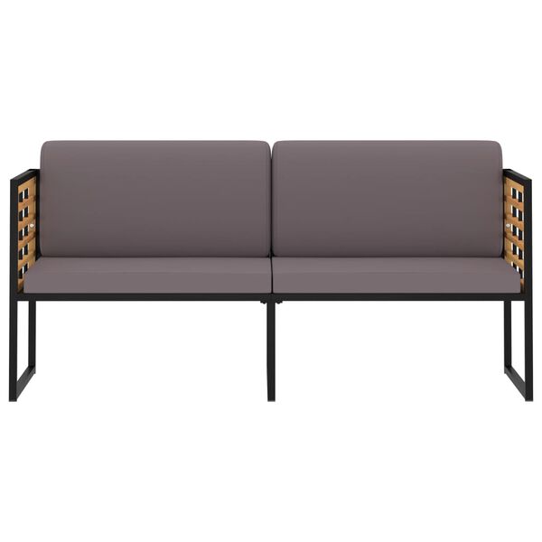 vidaXL haveb&aelig;nk med hynder 136 cm massivt akacietr&aelig; m&oslash;rkegr&aring;