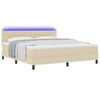 vidaXL Box spring seng med madras med LED Creme 180 x 200 cm Stof