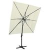 vidaXL parasol med aluminiumsstang 4 niveauer 250x250 cm sandfarvet