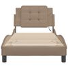 vidaXL sengeramme med LED uden madras Zadar 90x190 cm cappuccinofarvet