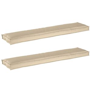 vidaXL Palle Pudes&aelig;t 2 pcs Beige 180 x 40 x 8 cm Oxford Stof