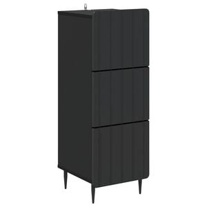vidaXL Skuffeskab 33 x 34,5 x 92 cm Konstrueret tr&aelig; Sort