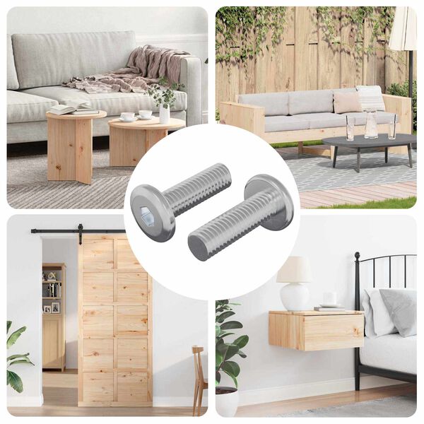 vidaXL Skrue 2 pcs S&oslash;lv 8 x 25 mm St&aring;l