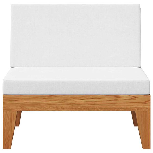 vidaXL midterdel til sofa med cremehvide hynder massivt akacietræ