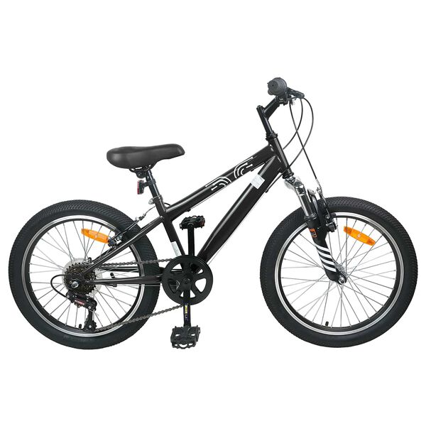 vidaXL Mountainbike 24 tommer 6-hastighed til 8-12 &aring;r Sort