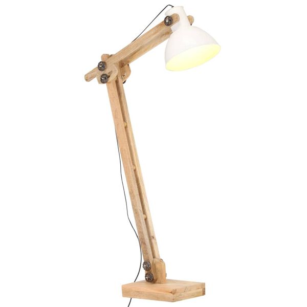 vidaXL gulvlampe E27 massivt mangotr&aelig; hvid