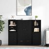 vidaXL Highboard med skuffe 3 pcs Sort eg Konstrueret tr&aelig;