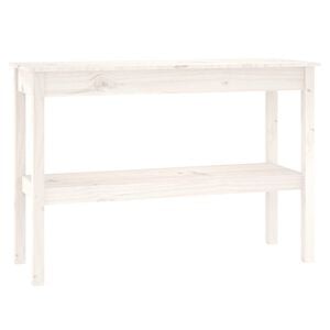vidaXL konsolbord 110x40x75 cm massivt fyrretr&aelig; hvid