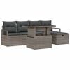 vidaXL Havesofa S&aelig;t med pude med opbevaring 6 pcs Gr&aring; Poly rattan