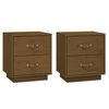 &nbsp;vidaXL sengeborde 2 stk. 40x34x45 cm massivt fyrretr&aelig; gyldenbrun