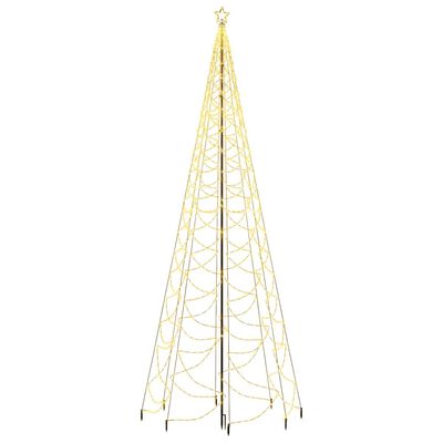 vidaXL juletræ med metalstolpe 1400 LED er5' m varmt hvidt lys